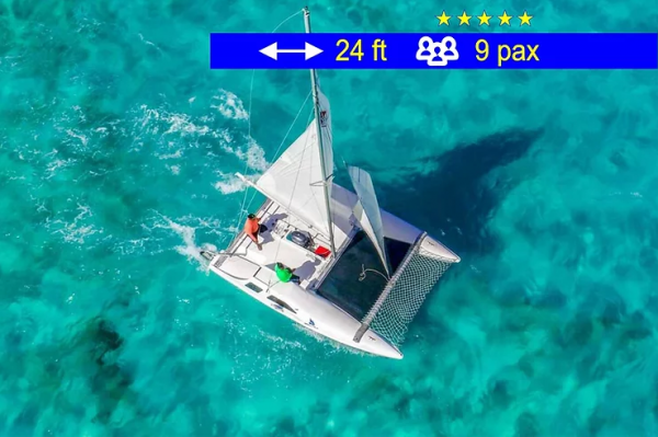 Small Family Catamaran Cancun 24 ft / 9 pax